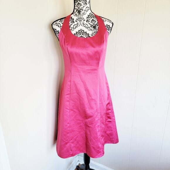 David's Bridal Midi A-line Halter Dress - Picture 1 of 5